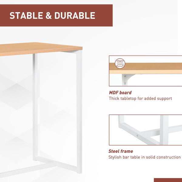 Modern Counter Height Bar Table with 3-Tier Storage Shelves