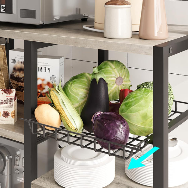 5-Tier Baker's Rack with Power Outlets & Wire Basket