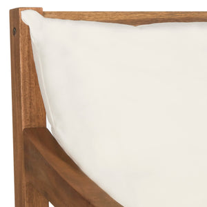 Outdoor Acacia Wood Loveseat with Cushion