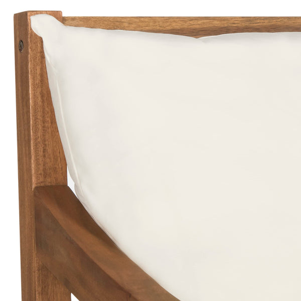 Outdoor Acacia Wood Loveseat with Cushion