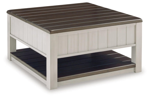 Farmhouse Lift-Top Coffee Table with Drawers & Casters