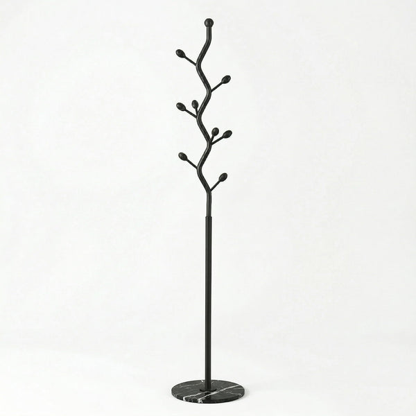Tree Branch Coat Rack with Marble Base & 8 Hooks