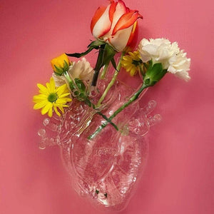 Heart-Shaped Glass Flower Vase