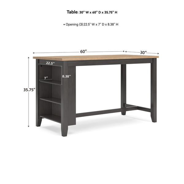Counter Height Dining Table with Storage Shelves