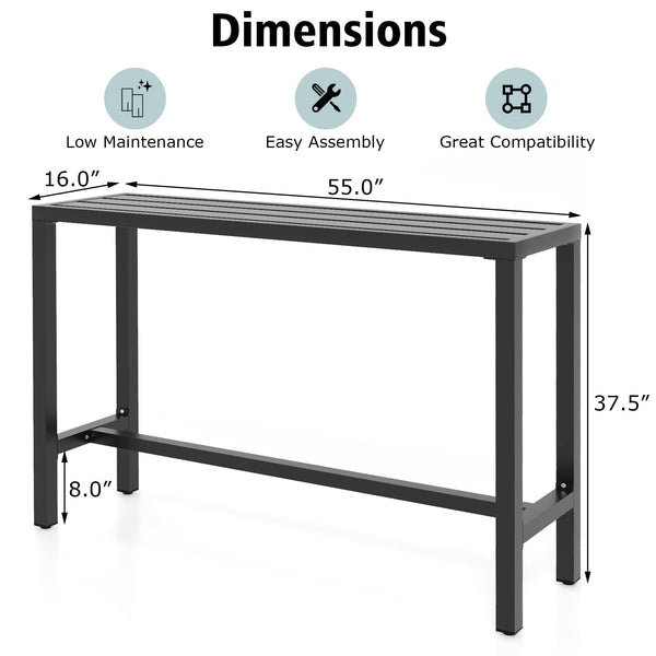 Metal Outdoor Bar Table – Counter Height Pub Dining Table