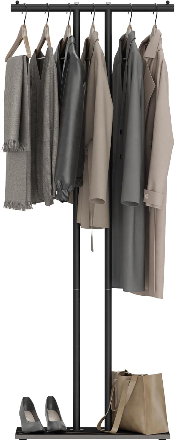 Metal Coat Rack Freestanding with Rock Base