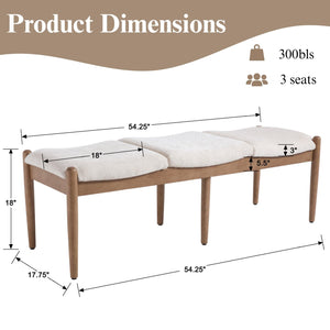 Upholstered Ottoman Bench with Wood Legs