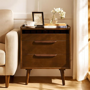 Mid-Century End Table with Charging Station