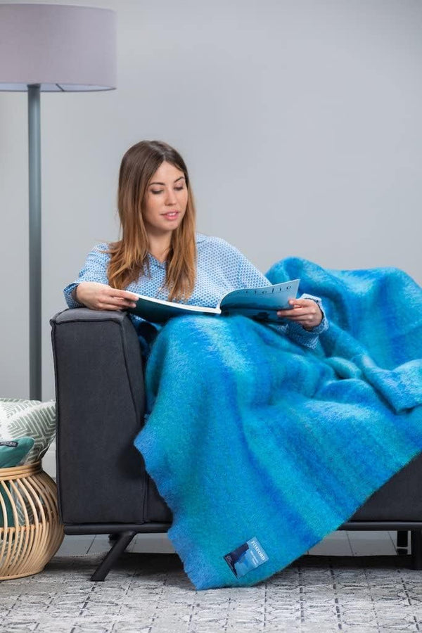 Mohair Wool Throw Blanket – Wild Atlantic Way Blue