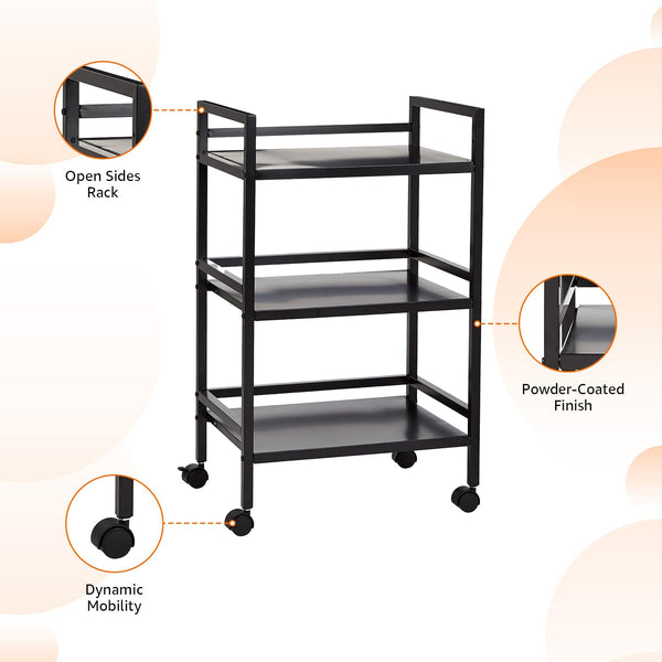 3-Tier Metal Rolling Utility Cart