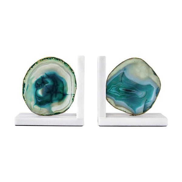 Polished Agate & Marble Bookends Set of 2