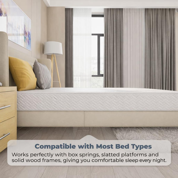 6 Inch Twin Mattress – Hybrid Pocket Coil & Foam, Euro Top, Firm Support