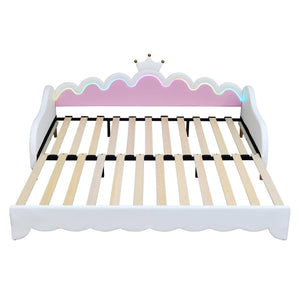 Twin Princess Daybed with Crown Headboard & LED Lights
