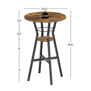 2-Tier Round Bar Table with Lower Shelf