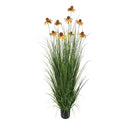 46-Inch Artificial Grass Plant with Echinacea Flowers – Indoor & Outdoor Decor