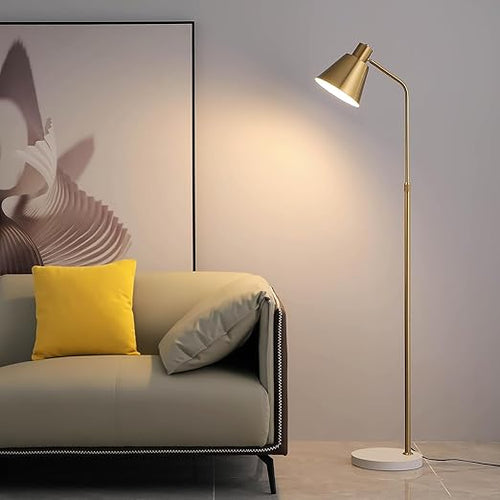 Gold Brass Adjustable LED Floor Lamp