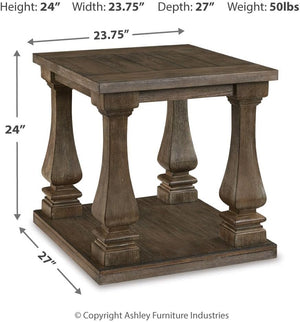 Modern Country Rectangular End Table – Weathered Gray