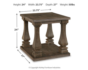 Modern Country Rectangular End Table – Weathered Gray