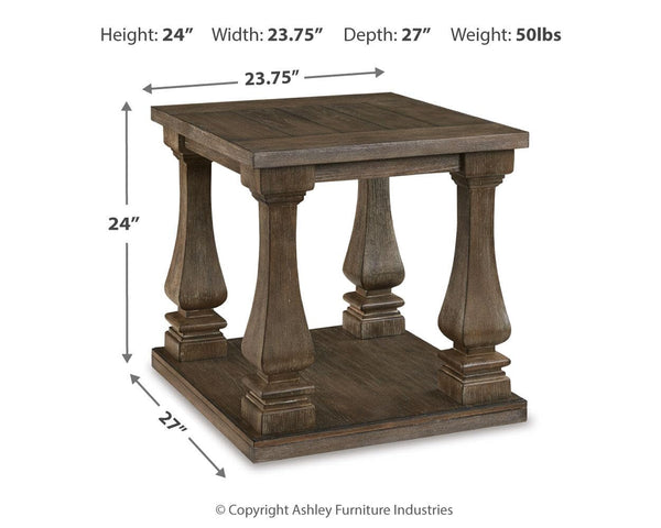 Modern Country Rectangular End Table – Weathered Gray