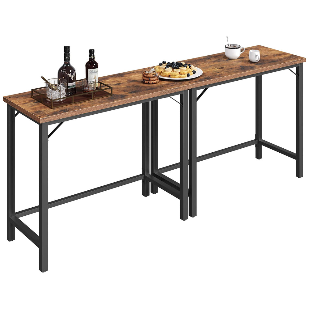 63-Inch Connectable Bar Table with Metal Frame