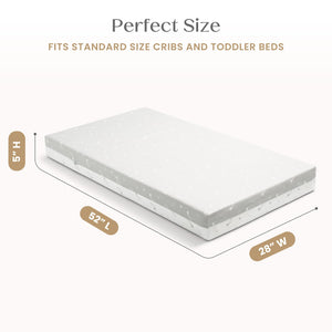 Breathable 2-Stage Crib & Toddler Mattress | Waterproof, Machine Washable