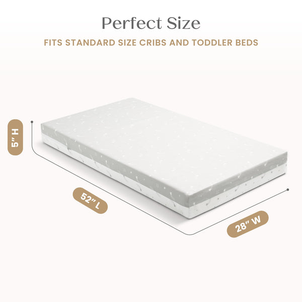 Breathable 2-Stage Crib & Toddler Mattress | Waterproof, Machine Washable