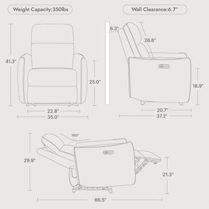 Power Lay-Flat Recliner Chair with Dual Motors & Power Headrest