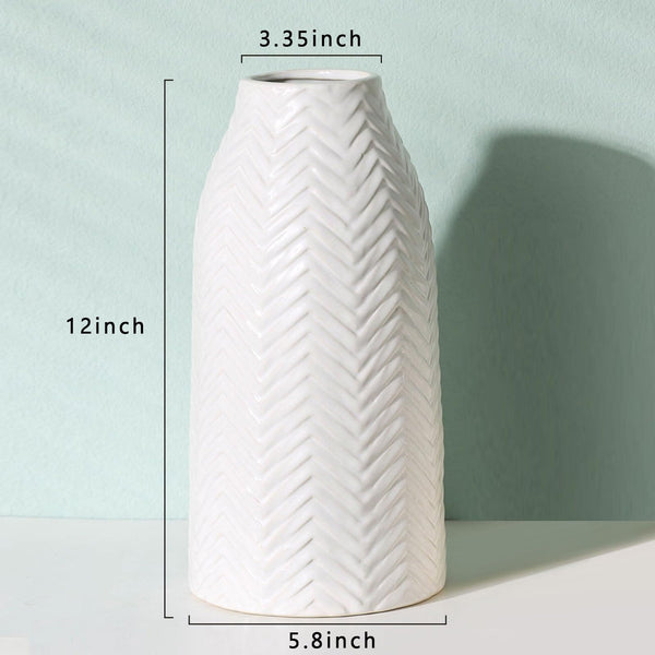 White Ceramic Flower Vase – Small, Medium & Large