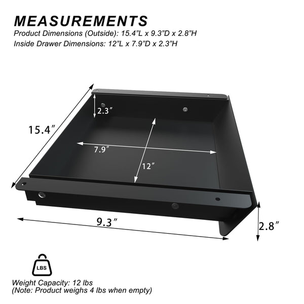 Under Desk Sliding Drawer with Tilted Pull-Out Panel