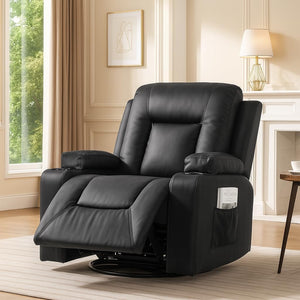 Swivel Recliner Chair with Cup Holders & Side Pockets