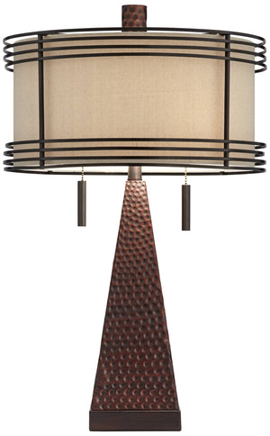 Industrial Farmhouse Table Lamps Set of 2 with USB Port & Pull Chain