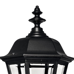 Traditional Black Outdoor Wall Lantern – Aluminum with Beveled Glass