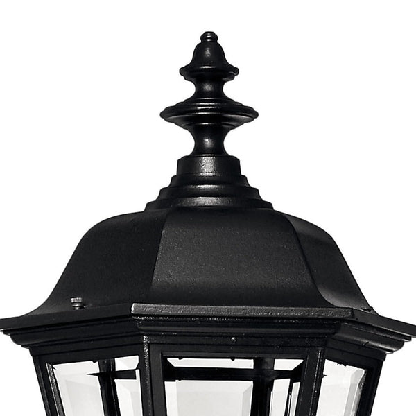 Traditional Black Outdoor Wall Lantern – Aluminum with Beveled Glass