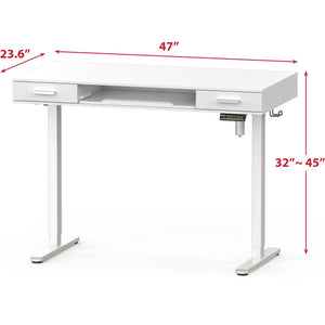 48-Inch Electric Height Adjustable Standing Desk with Keyboard Tray & 2 Drawers