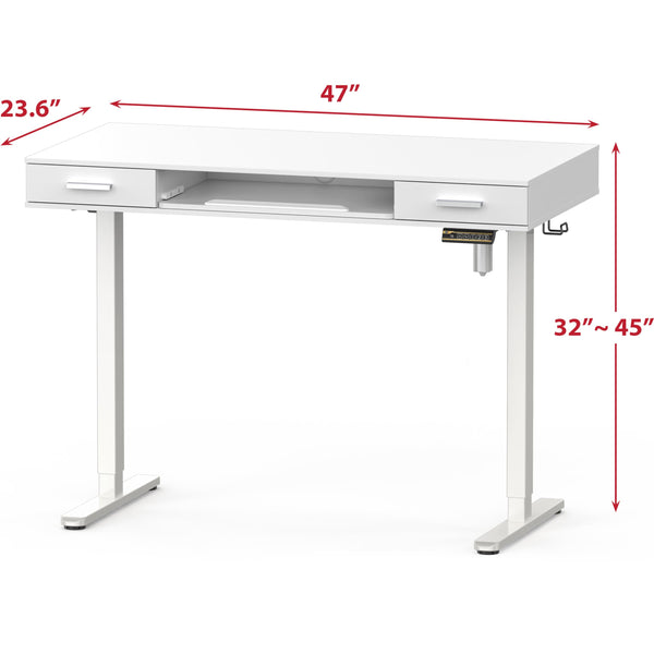 48-Inch Electric Height Adjustable Standing Desk with Keyboard Tray & 2 Drawers