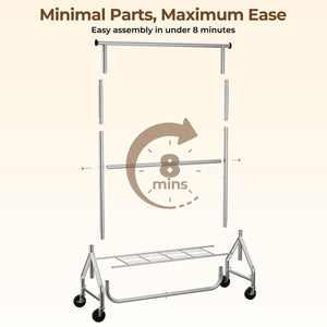 Heavy Duty Double Rod Clothes Rack