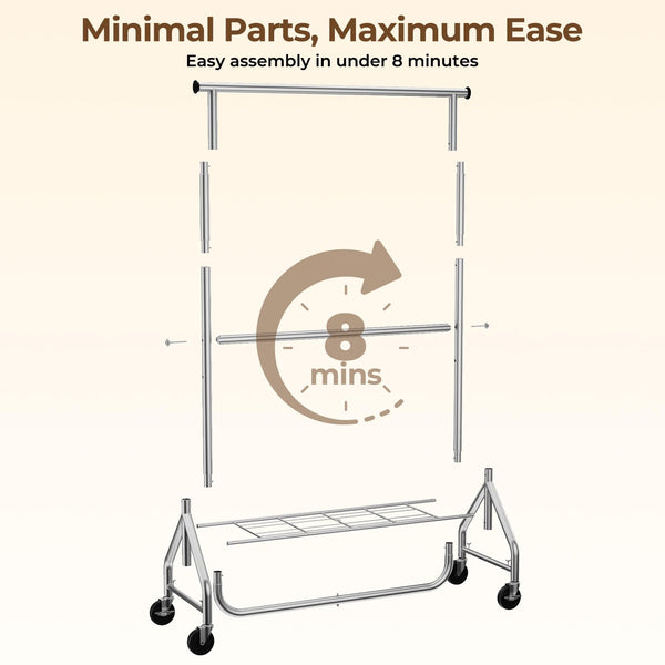 Heavy Duty Double Rod Clothes Rack