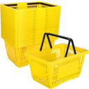 Stackable Plastic Shopping Baskets with Handles – Set of 12