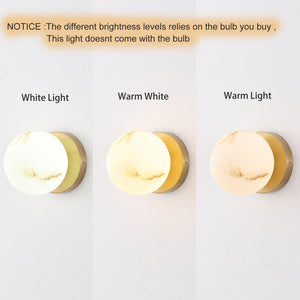 Gold Globe Wall Sconce with Marble Resin Shade