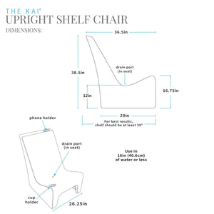 In-Pool Chaise Lounge Chairs for Tanning Shelf – Set of 2, White
