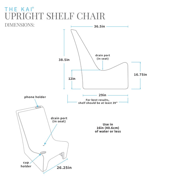 In-Pool Chaise Lounge Chairs for Tanning Shelf – Set of 2, White