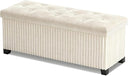 Foldable Velvet Storage Ottoman Bench