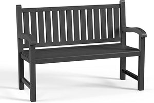 Outdoor Resin Garden Bench – 2-Person Weatherproof Patio Seat