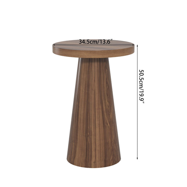 Round Fluted Pedestal Side Table