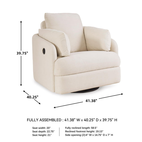 Swivel Glider Rocker Recliner with Hidden Storage – Beige