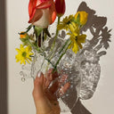 Heart-Shaped Glass Flower Vase
