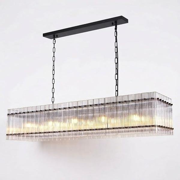 3-Tier Round Crystal Glass Chandelier with Water Ripple Design