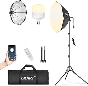 Softbox Photography Lighting Kit with LED Bulb & Remote Control