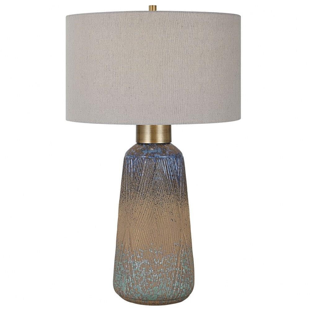 Ceramic Table Lamp with Embossed Design
