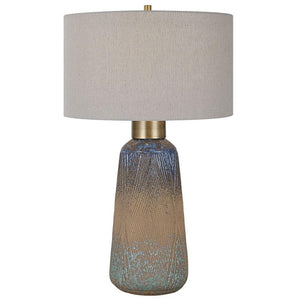 Ceramic Table Lamp with Embossed Design